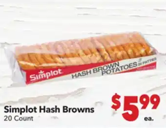 Vallarta Supermarkets Simplot Hash Browns offer
