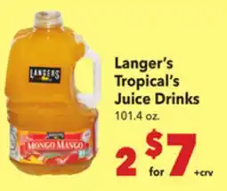 Vallarta Supermarkets Langer's Tropical's Juice Drinks offer