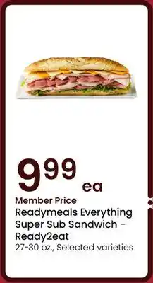 Albertsons Readymeals Everything Super Sub Sandwich - Ready2eat offer