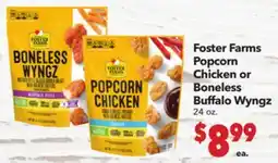 Vallarta Supermarkets Foster Farms Popcorn Chicken or Boneless Buffalo Wyngz offer