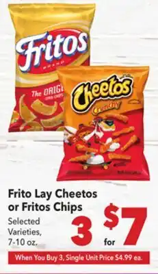 Vallarta Supermarkets Frito Lay Cheetos or Fritos Chips offer
