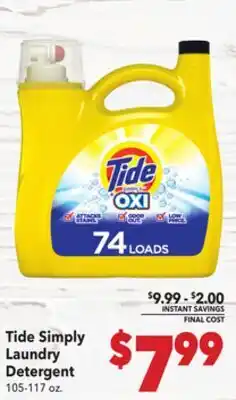 Vallarta Supermarkets Tide Simply Laundry Detergent offer