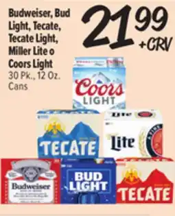 El Super Fresh Budweiser, Bud Light, Tecate, Tecate Light, Miller Lite o Coors Light offer