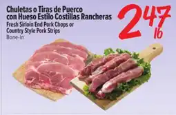 El Super Fresh Fresh Sirloin End Pork Chops or Country Style Pork Strips offer