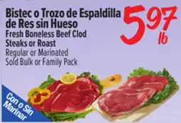 El Super Fresh Boneless Beef Clod Steaks or Roast offer