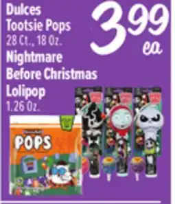 El Super Tootsie Pops 28 Ct., 18 Oz. Nightmare Before Lolipop 1.26 Oz offer