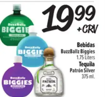 El Super BuzzBallz Biggies 1.75 Liters Tequila Patrón Silver 375 ml offer