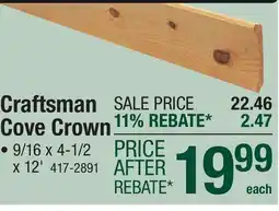 Menards Craftsman Cove Crown offer
