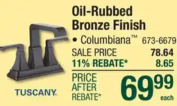 Menards TUSCANY Oil-Rubbed Bronze Finish offer