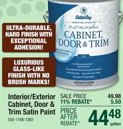 Menards Interior/Exterior Cabinet, Door & Trim Satin Paint offer