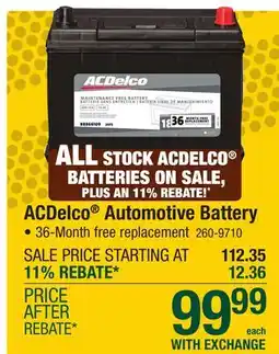 Menards ACDelco Automotive Battery offer