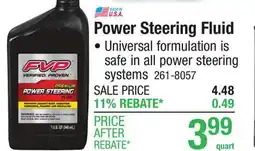 Menards Power Steering Fluid offer