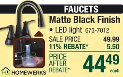 Menards Matte Black Finish offer