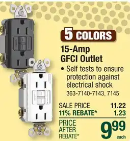 Menards 15-Amp GFCI Outlet offer