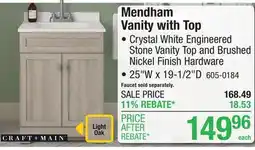 Menards Craft + Main Mendham Vanity with Top offer