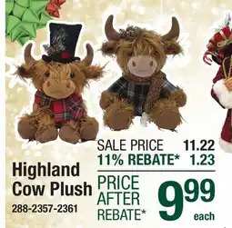 Menards Highland Cow Plush offer