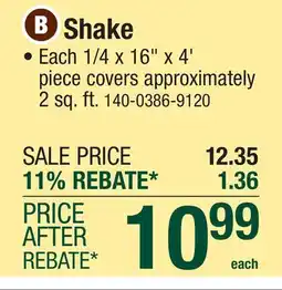 Menards Shake offer