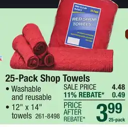 Menards Pro-Clean Basics Red Shop Towels - 25 Pack offer