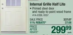 Menards Internal Grille Half Lite offer