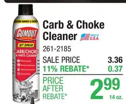 Menards Carb & Choke Cleaner offer