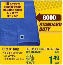 Menards 6' x 8' TARP offer