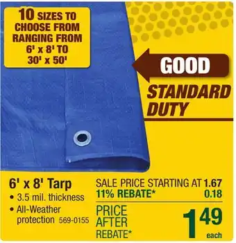 Menards 6' x 8' TARP offer