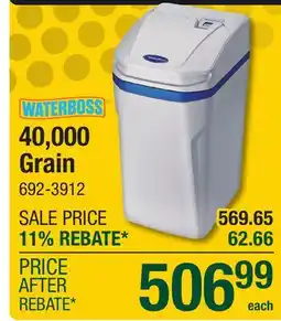 Menards WATERBOSS 40,000 Grain offer