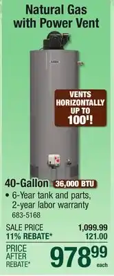 Menards Richmond WATER HEATERS 40-Gallon offer