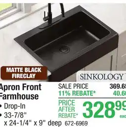 Menards Apron Front Farmhouse offer