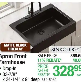 Menards Apron Front Farmhouse offer