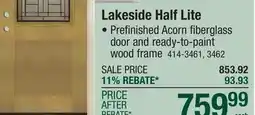 Menards Lakeside Half Lite offer