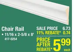 Menards Chair Rail offer