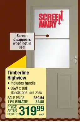 Menards Timberline Highview offer
