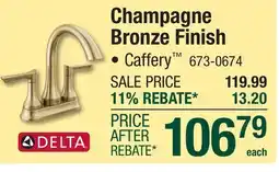 Menards Delta Champagne Bronze Finish offer