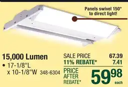Menards Patriot Lighting 15000 Lumens LED Swivel High Bay Light offer