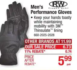 Menards Rugged Wear Men's Performance Gloves offer