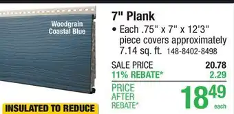 Menards ASCEND 7 x 12'3 Chesapeake Gray Composite Cladding Plank Siding offer