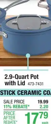 Menards 2.9-Quart Pot with Lid Non-Stick Ceramic Coating offer