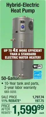 Menards Hybrid-Electric Heat Pump 50-Gallon offer