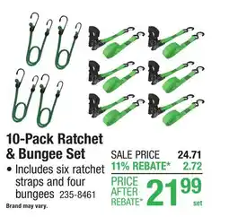 Menards Performax 10-Piece Rachet & Bungee Set offer
