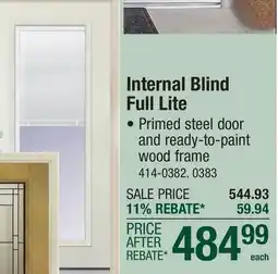 Menards Internal Blind Full Lite offer