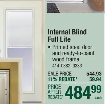Menards Internal Blind Full Lite offer