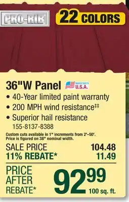 Menards 36W Panel offer