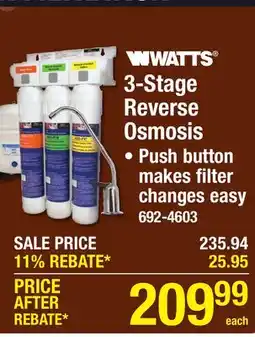 Menards 3-Stage Reverse Osmosis offer
