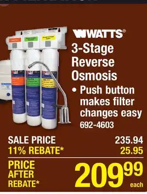 Menards 3-Stage Reverse Osmosis offer