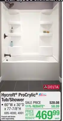 Menards Delta Hycroft ProCrylic Tub/Shower offer