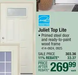 Menards Juliet Top Lite offer