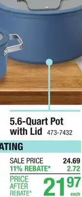 Menards 5.6-Quart Pot with Lid Non-Stick Ceramic Coating offer