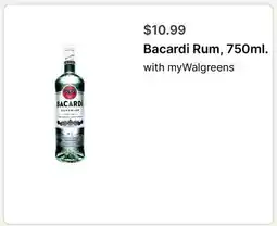 Walgreens Bacardi Rum, 750ml offer