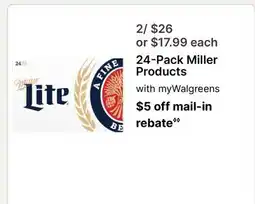 Walgreens 24-Pack Miller Products offer